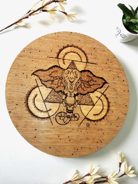 Eléphant - Plateau tournant 50cm