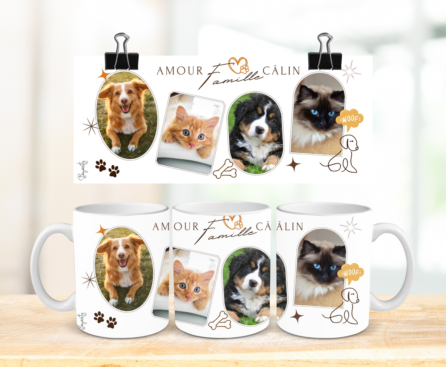 Amour Calîn avec photos - Tasse