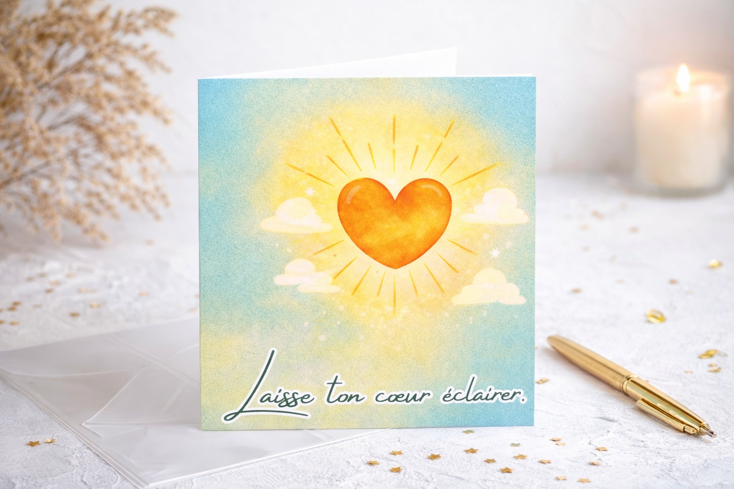 Laisse ton coeur éclairer- carte