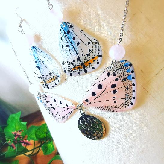 Papillon rose - parure