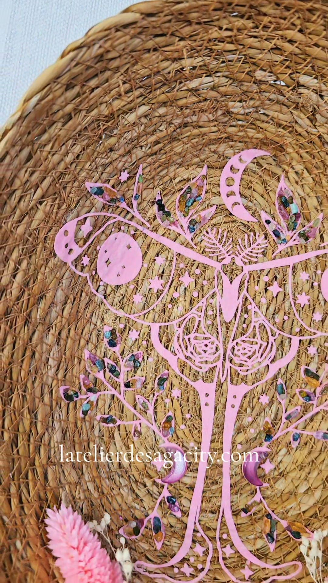 Papillon de nuit et tourmaline - Déco mural