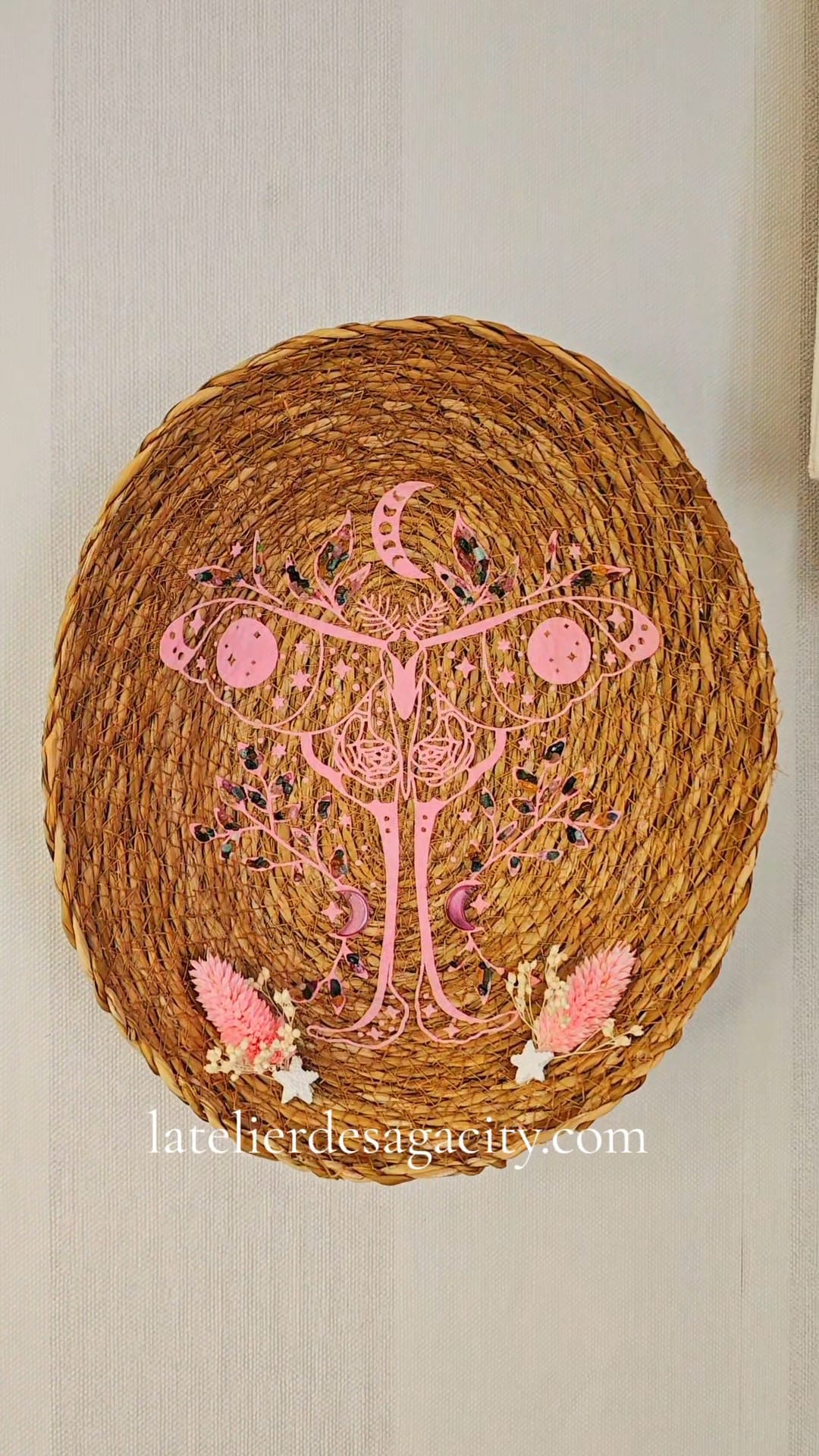 Papillon de nuit et tourmaline - Déco mural