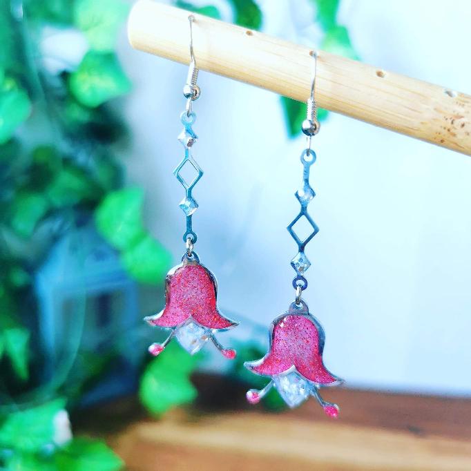 Tulipe rouge - Boucles d'oreilles