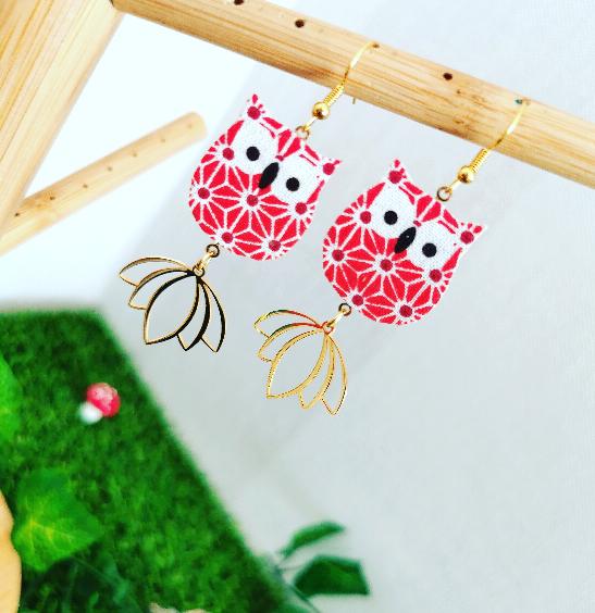 Chouette - Boucles d'oreille