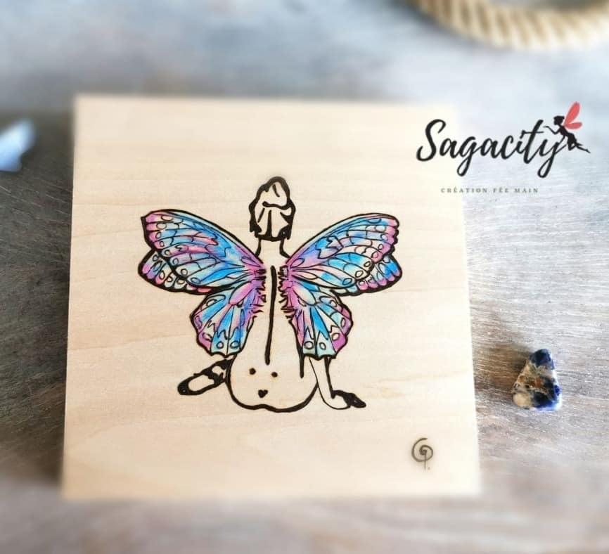 Féépapillon - Pyrogravure