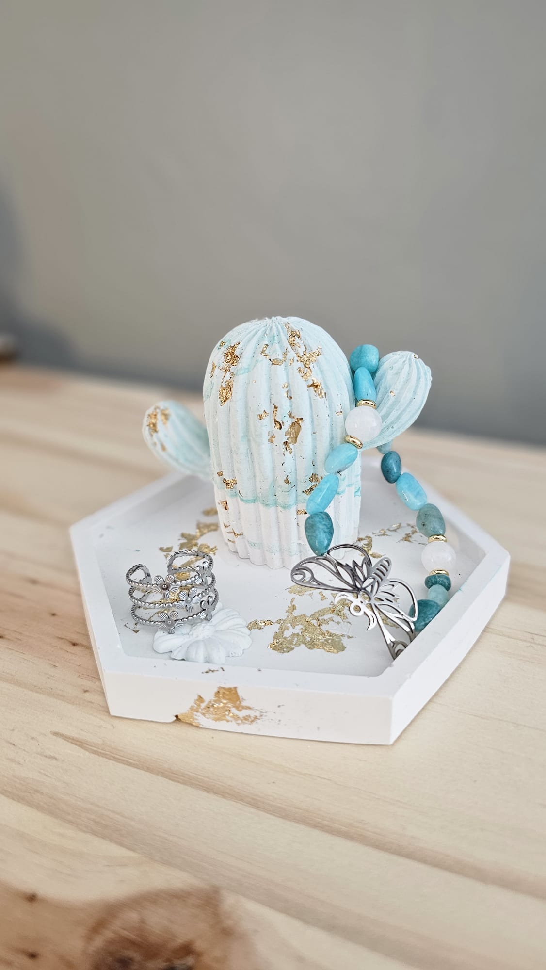 Support bijoux cactus