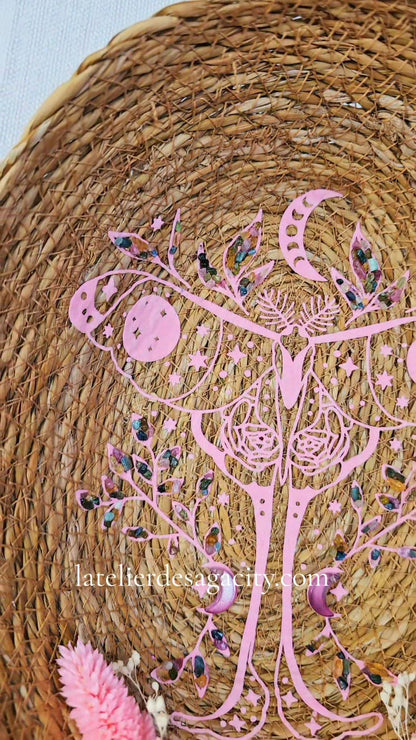 Papillon de nuit et tourmaline - Déco mural