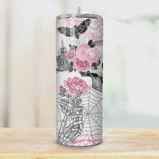 tumbler pink skull