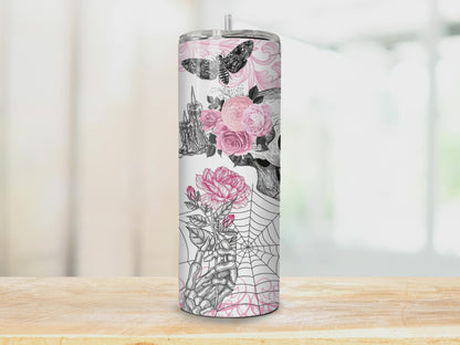 tumbler pink skull